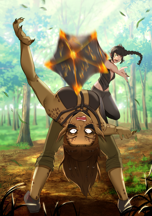 Shadowheart &amp; Lae'zel Throw Print